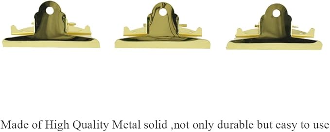 HAHIYO 3.94 Inches Metal Gold Clipboard Clips Butterfly-Shaped Clipboard Hardware Secure Grip Mountable Sturdy Springs with Rivets Document File Wood Plastic Clips Board for Office School Home, 3P