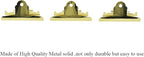 HAHIYO 3.94 Inches Metal Gold Clipboard Clips Butterfly-Shaped Clipboard Hardware Secure Grip Mountable Sturdy Springs with Rivets Document File Wood Plastic Clips Board for Office School Home, 3P