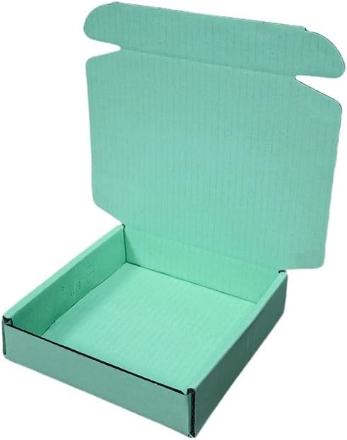 15 Pcs 5.1 x 5.1 x 1.2 inches Mini Size Shipping Boxes Corrugated Cardboard Mailer Boxes Bulk for Packaging Business Mailing Gift,Mini Mailer Boxes for Packaging (Mint green, 5.1 x 5.1 x 1.2")