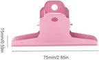 2PCS Extra Large Binder Clips Metal Bulldog Clips Large Paper Clamps Holder Chip Clips for Home School Office Drawing Bag Pink 3inch