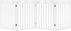 unipaws 29.5'H Free Standing Tall Wooden White Dog Cat Gate, Foldable Pet Fence for Doorway, Stairs, Indoor Use