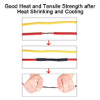 XHF UL Listed 225 Pcs Length 3.45" 3:1 Waterproof Heat Shrink Tubing Kit Marine Grade Adhesive Lined Heat Shrink Tube, Insulation Sealing Oil-Proof Wear-Resistant Black&Red