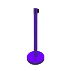VIP Crowd Control Retractable Belt Queue Safety Stanchion Barrier Set, 36" Ht, 78" Belt + Wall Bracket (2 Purple Posts Purple Belt)