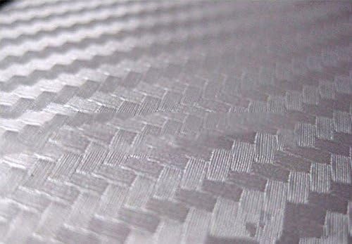 F & B LED LIGHTS Silver 3D Carbon Fiber Film Twill Weave Vinyl Sheet Roll Wrap (12" X 60", Silver)