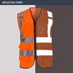 Reflective Safety Vest for Men Women 6 Pockets High Visibility Construction Work Vest, Class 2, Meets ANSI Standards