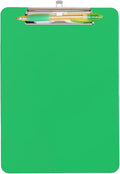 Green Clipboard with Pen Holder,Plastic Clipboard Standard Letter A4 Size,Heavy Duty Clip Boards 8.5x11,Cute Hanging Clipboards for Women Kids Students School Office Home