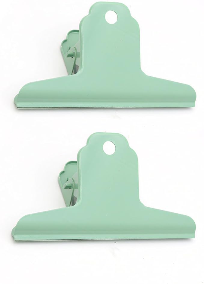 2PCS Extra Large Binder Clips Metal Bulldog Clips Large Paper Clamps Holder Chip Clips for Home School Office Drawing Bag Green 3inch