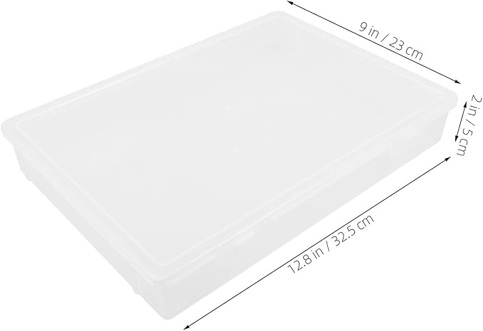 VILLCASE Transparent Plastic Certificate Organizer Box Desktop Document Storage Case for Files Multipurpose Small Items Storage Container for Office and Home Use