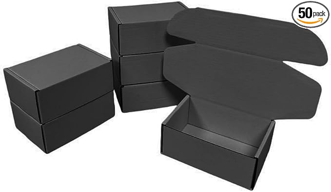 50 Pcs 4.3 x 3.1 x 2 inches Mini Size Corrugated Cardboard Gift Boxes Recyclable Shipping Boxes for Packing Jewelry Ornament Gift Craft Packaging Supplier (Dark Gray, 4.3 x 3.1 x 2")