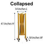 Trafford Industrial Expandable Metal Barricade, 11 Feet, Yellow and Black, Mobile Safety Barrier Gate, Retractable Traffic Fence