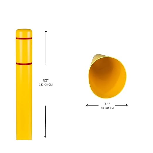 Innoplast BollardGard 7" x 52" Bollard Cover Yellow (Yellow Orange Tape)