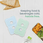 Healthy Packers Reusable Ice Packs for Lunch Boxes - Long Lasting Slim Freezer Packs, Thin Non-Toxic BPA-Free Hard Gel Ice Blocks for Coolers, Kids & Adults Lunch Bags, Travel, Camping, Food Storage