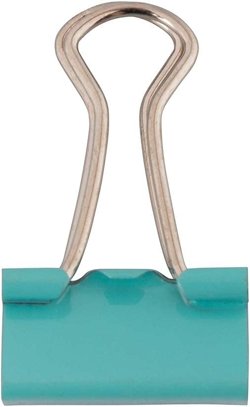 JAM PAPER Colorful Binder Clips - Small - 3/4 Inch (19 mm) - Teal Binderclips - 25/Pack