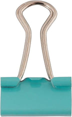 JAM PAPER Colorful Binder Clips - Small - 3/4 Inch (19 mm) - Teal Binderclips - 25/Pack