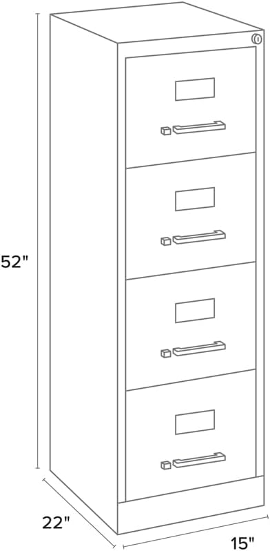 CommClad 4-Drawer Letter-Size Vertical File Cabinet (Putty)