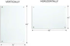 Magnetic Glass Whiteboard with Eraser 48" x 36" Frameless Tempered Glass Dry Erase Board with Marker Tray for Office, Wall Mounted Writing Board (White)