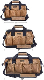 Readywares Tool Bag, Heavy Duty Waxed Canvas Bag for Gear, Tools, Supplies and Equipment (18", Tan)