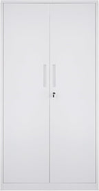 VEVOR Metal Storage Cabinet, Steel Locking Storage Cabinet with 2 Magnetic Doors and 4 Adjustable Shelves, 71'' Metal Cabinet 200 lbs Capacity per Shelf with 3 Keys, for Garage, Office, Home, White