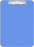 Hongri Plastic Clipboard with Pen Holder, Blue 8.5x11 Letter Size Clip Board for Classroom, Office, Students, Nurses and Women, Low Profile Clip, Size 12.5 x 9 in