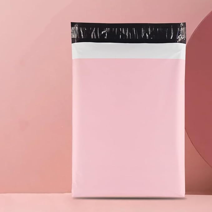 50 Pack Pink Poly Mailers, 10. 2x6. 7 Inches Plastic Self-adhesive Shipping Bags, Heavy Duty Packing Mailing Bags for Small Business