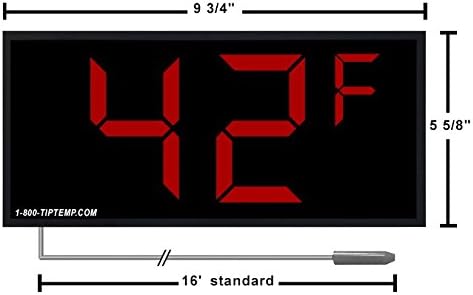 Large 2 Digit Display Thermometer Made in The U.S.A with 4" Digits for Extra Large Display, Thermometer Displays in °C or °F. Large LED Temperature Display(2 Digit Model)