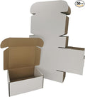 50 Pack 7x6x3'' Shipping Boxes, White Corrugated Cardboard Mailers for Mailing Packaging Small Business(W763-50)