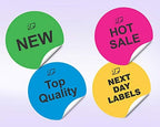 NextDayLabels - 8-1/2 x 11 Neon Color High Light Fluorescent Labels for Laser & Inkjet Printer (Blue Fluorescent, 2" Round - 20 Per Page | 500 Labels)