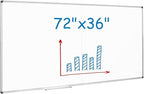 Giant Magnetic Whiteboard 72 x 36 Inch, Foldable Extra Large Dry Erase White Board with Pen Tray, Big Aluminum Frame Folding Message Presentation Board for Wall
