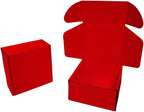 15 Pcs 6 x 6 x 3 inches Corrugated Cardboard Gift Boxes Recyclable Shipping Boxes for Mailing & Holidays, Wedding, Birthday, Gifts Packaging (Red, 6 x 6 x 3")