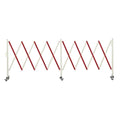 Trafford Industrial Expandable Metal Barricade, 16 Feet, Red and White, Mobile Safety Barrier Gate, Retractable Traffic Fence