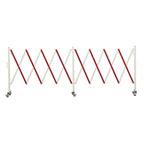 Trafford Industrial Expandable Metal Barricade, 16 Feet, Red and White, Mobile Safety Barrier Gate, Retractable Traffic Fence