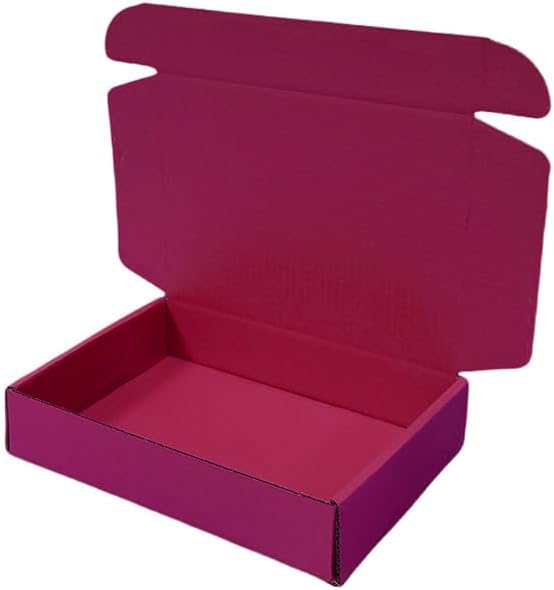 12 Pcs 14.2 x 11.8 x 2.4 inches Large Szie Corrugated Cardboard Gift Boxes Recyclable Shipping Boxes for Mailing & Holidays, Wedding, Birthday, Gifts Packaging (Cranberry, 14.2 x 11.8 x 2.4")