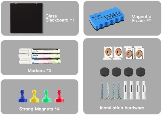 Magnetic Glass Blackboard - Glass Dry Erase Board 48"x36" Large Frameless Board for Walls Office School and Home,Black