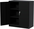 GAOMON Metal Storage Cabinet, Heavy Duty Steel Cabinet with Lockable Doors, Adjustable Shelves, Rust Resistant, Compact Garage Cabinet for Office, Workshop or Home, Easy Assembly, 35", Black