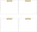 JIARI 4 Pack Clear Acrylic Office Clipboard A4 Letter Size 9.06" x 12.6" (Gold Horizontal 4 Pack)