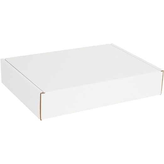 Box USA 15" Deluxe Shipping Boxes 15 1/8"L x 11 1/8"W x 3"H, 50-Pack - White Box Mailers for Packaging, Storage, Gifts or Bulk Business Orders