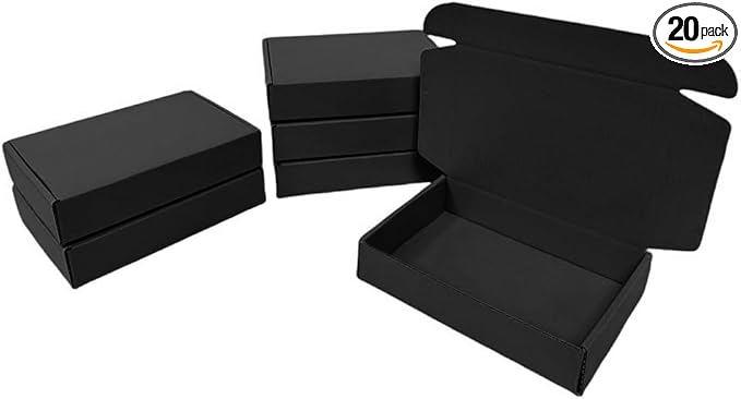 20 Pcs 15.8 x 11.8 x 3 inches Larger size Shipping Boxes for Small Business Cardboard Corrugated Mailer Boxes for Shipping Packaging Holidays Craft Gifts Giving Products (Black, 15.8 x 11.8 x 3")