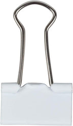 JAM PAPER Colorful Binder Clips - Small - 3/4 Inch (19 mm) - White Binderclips - 25/Pack