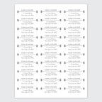 Dotty About Paper Personalized Return Address Labels (25-500 Custom mailing Address Labels) - Black and White x 100