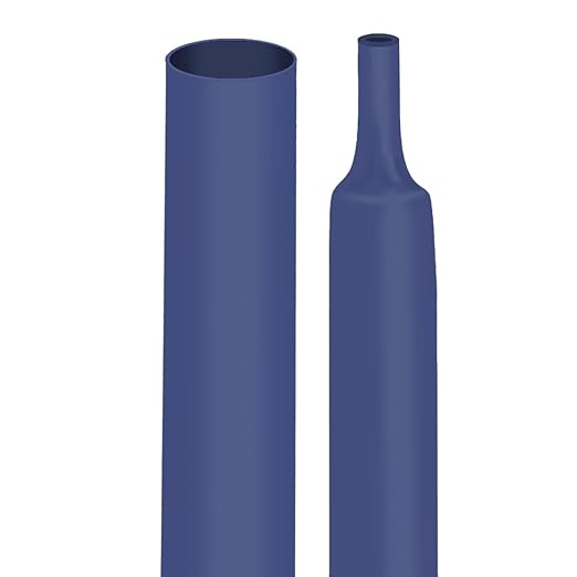 XHF 1/2 Inch 4Ft 3:1 Waterproof Heat Shrink Tubing Roll Marine Grade Adhesive Lined Heat Shrink Tube, Insulation Sealing Oil-Proof Wear-Resistant Blue