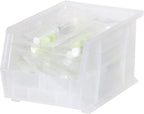 Akro-Mils 30237 AkroBins Plastic Storage Bins, Space-Saving Stackable Bins for Garage, Pantry, Craft Organization, 9-" x 6-" x 5-", Clear, 12-Pack