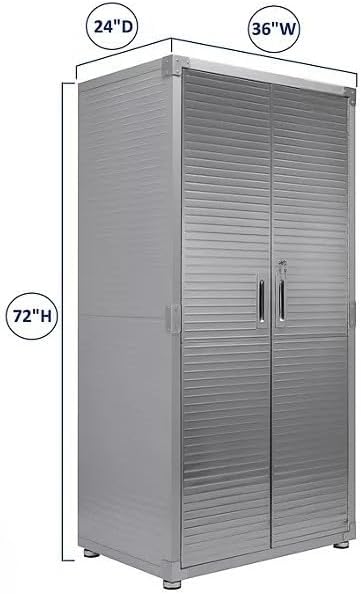 Heavy Duty Storage Solid Stainless Steel Cabinet with Lockable, Adjustable Shelf, Metal Garage Organizer (Granite, 36" W x 24" D x 72" H)