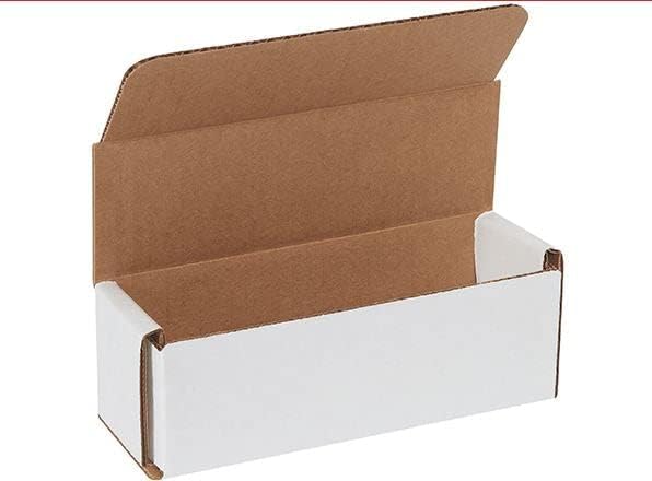 Secure Seal Shipping Boxes - 6x2x2" Mailers - White Foldable Corrugated Cardboard Packaging for Mailing, Moving, Storage, and Organizing - Strong Lightweight Foldable (Bulk 50 Pack)