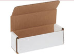 Secure Seal Shipping Boxes - 6x2x2" Mailers - White Foldable Corrugated Cardboard Packaging for Mailing, Moving, Storage, and Organizing - Strong Lightweight Foldable (Bulk 50 Pack)