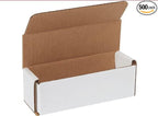 Secure Seal Shipping Boxes - 6x2x2" Mailers - White Foldable Corrugated Cardboard Packaging for Mailing, Moving, Storage, and Organizing - Strong Lightweight Foldable (Bulk 500 Pack)