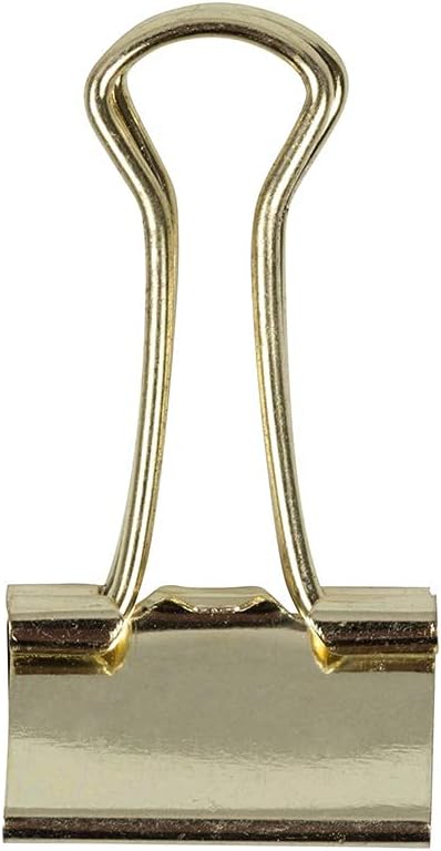 JAM PAPER Colorful Binder Clips - Small - 3/4 Inch (19 mm) - Gold Binderclips - 25/Pack