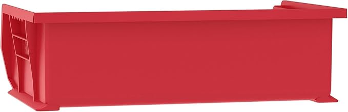 Akro-Mils 30255 AkroBins Plastic Storage Bins, Space-Saving Stackable Bins for Garage, Pantry, Craft Organization, 11-" x 16-" x 5-", Red, 6-Pack