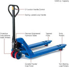 Global Industrial High Capacity Pallet Jack with 27" W x 48" L Forks, 6600 Lb. Capacity, Manual Duty Truck for Warehouse, Manufacturing and Retail, Blue Powder Coat Finish
