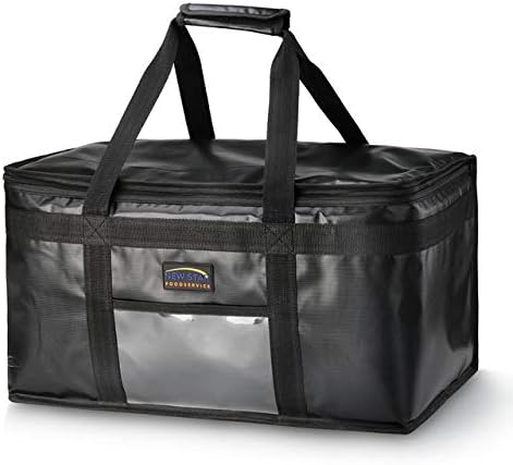 New Star Foodservice 1028690 Commercial Quality Insulated Food Delivery Bag Full-Size, (21.5" W x 11" H x 12.5" D), Black