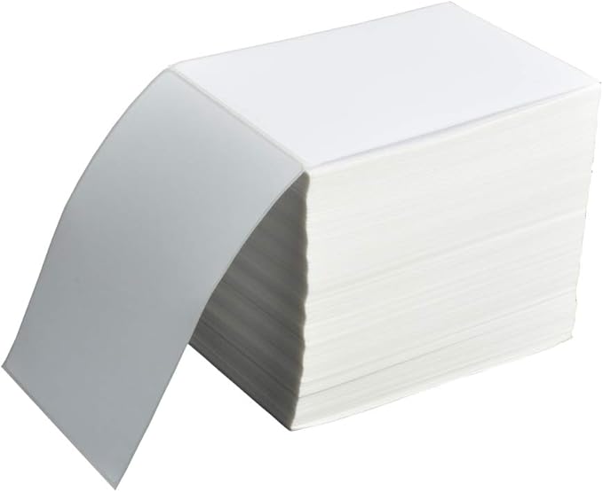 FungLam 4x6 Thermal Printer Labels - 1000 Fanfold Direct Shipping Labels, Perforated With Strong Adhesive - Compatible With Zebra, Rollo and Most Thermal Printers